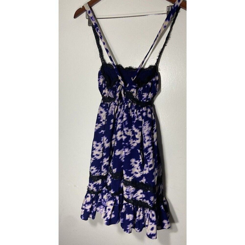 Urban Outfitters Sz L Women’s Baby Doll Pockets Lace Purple/Blue Strapless Dress - Picture 10 of 11